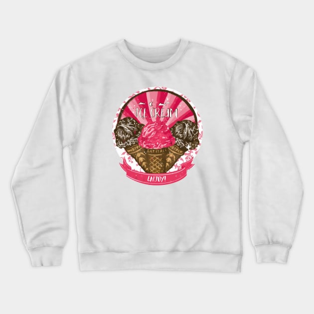 Vintage ice cream cones Crewneck Sweatshirt by Mimie20